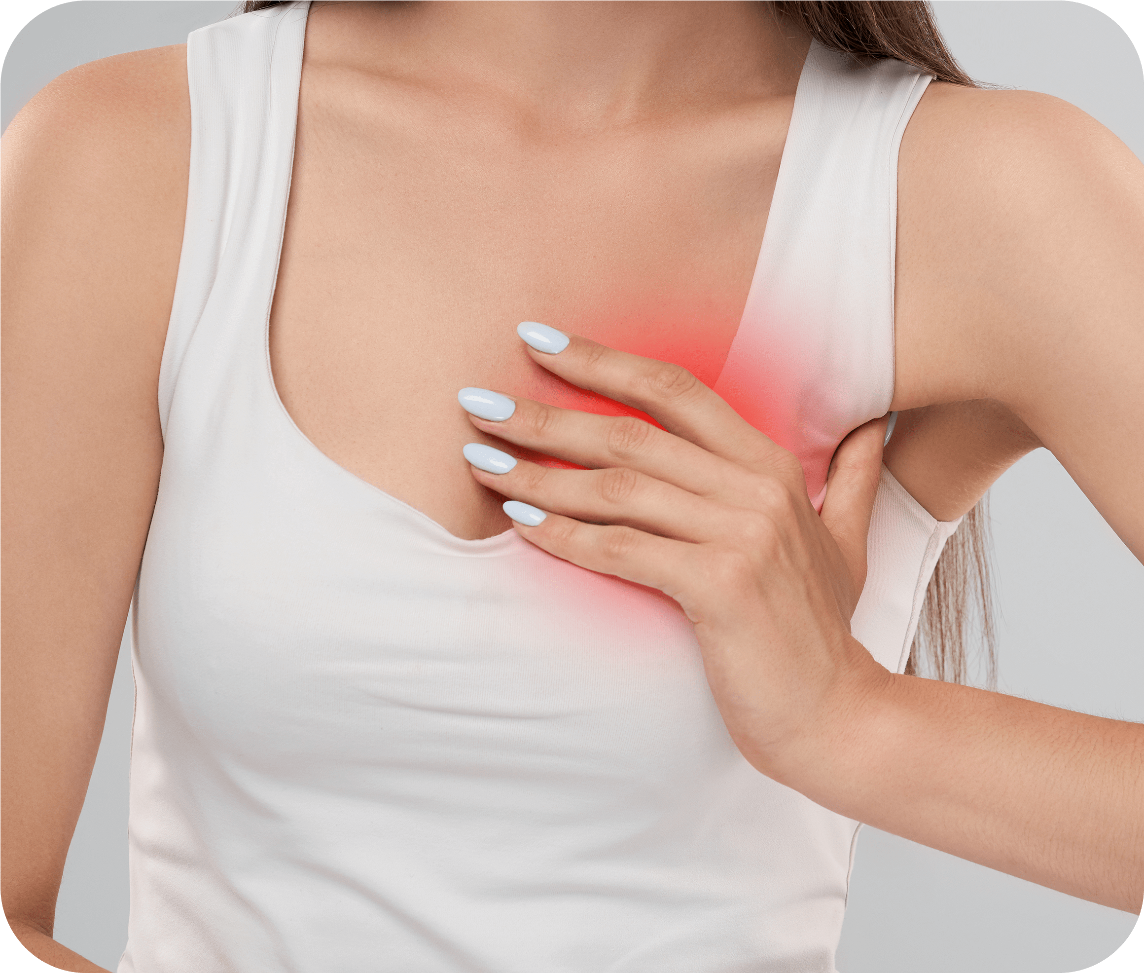 유방이 커지고 통증이 느껴진다.